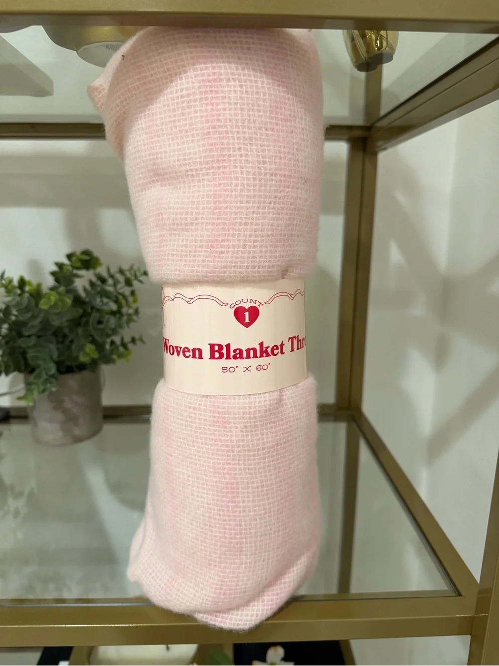 Woven Blanket Throw - Soft Pale Pink